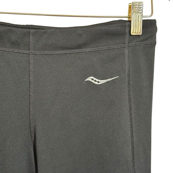 Saucony Men's Black Running Compression Leggings Size Medium M Active Workout - Picture 2 of 8